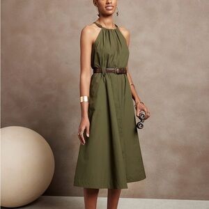 Banana Republic Green Halter Sundress Midi